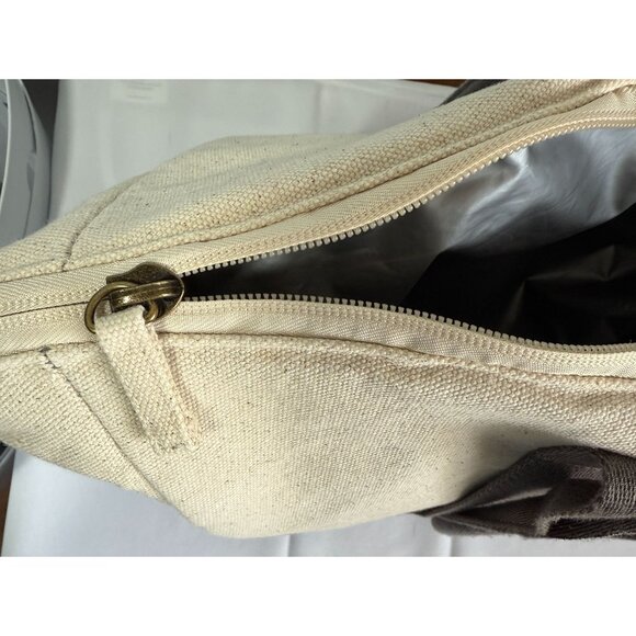REI West Elm Insulated Picnic Tote Beige/Gray Easy Carry Side Pockets Canvas Top - Picture 5 of 9